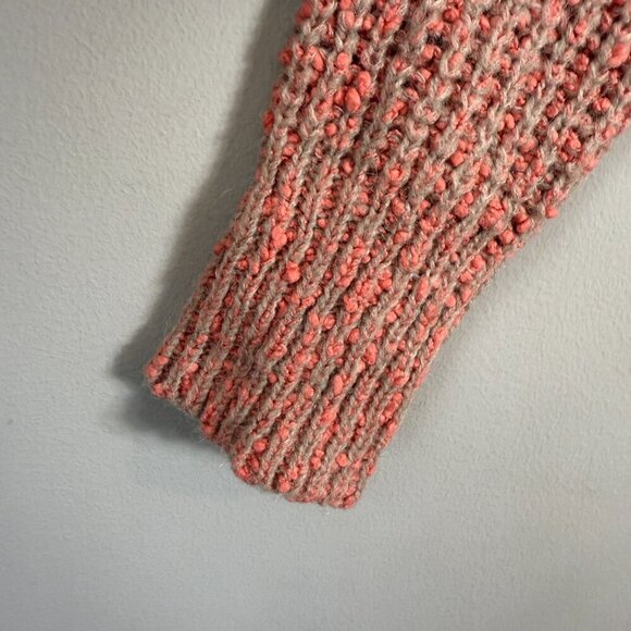 Anthropologie Moth Wool Alpaca Knit V-Neck Sweater Pullover Women's Medium Pink - Picture 9 of 15